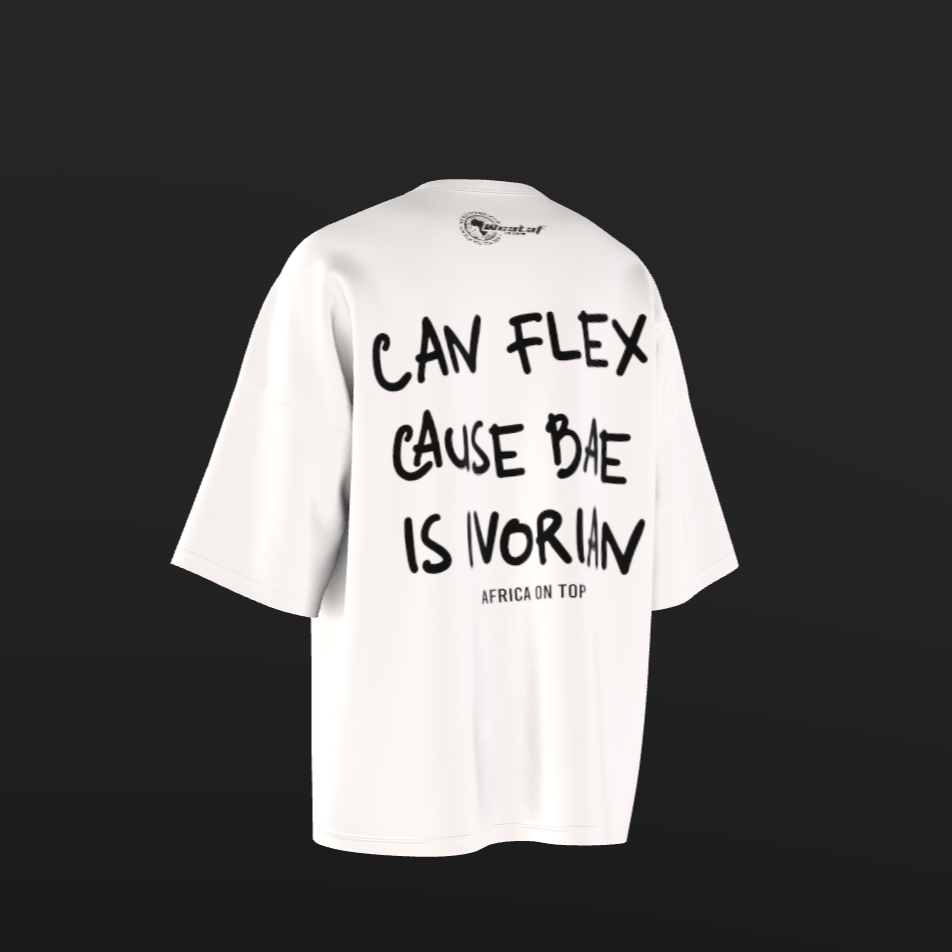 Oversized Tee « CAN FLEX CAUSE BAE IS… »